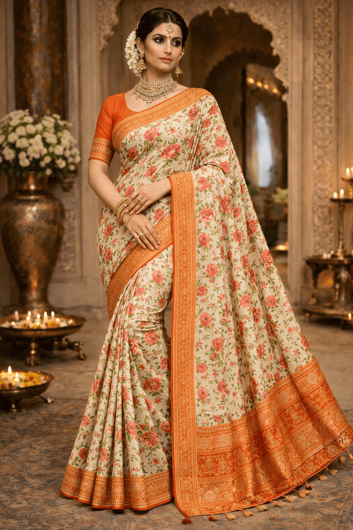 Printed cotton saree